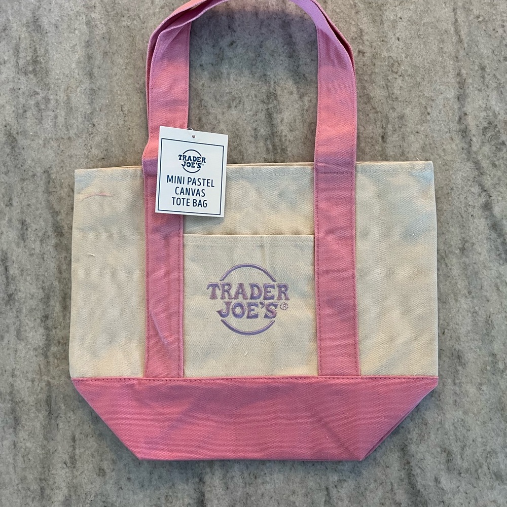 TRADER JOES pink mini tote bag! ONLY ONE LEFT!! These are selling out FAST!